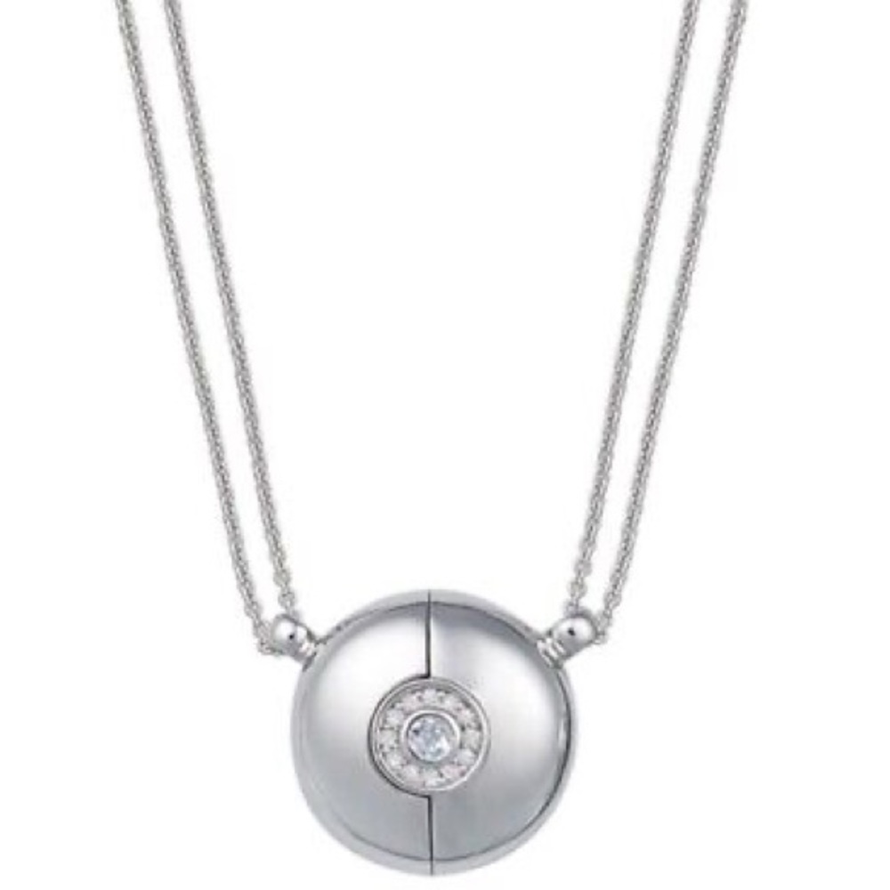 Petra Azar United World Mini Necklace Sterling Silver and white sapphires
